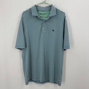 Onward Reserve Men's Large Striped Golf Polo‎ Shirt Short Sleeve Blue Green